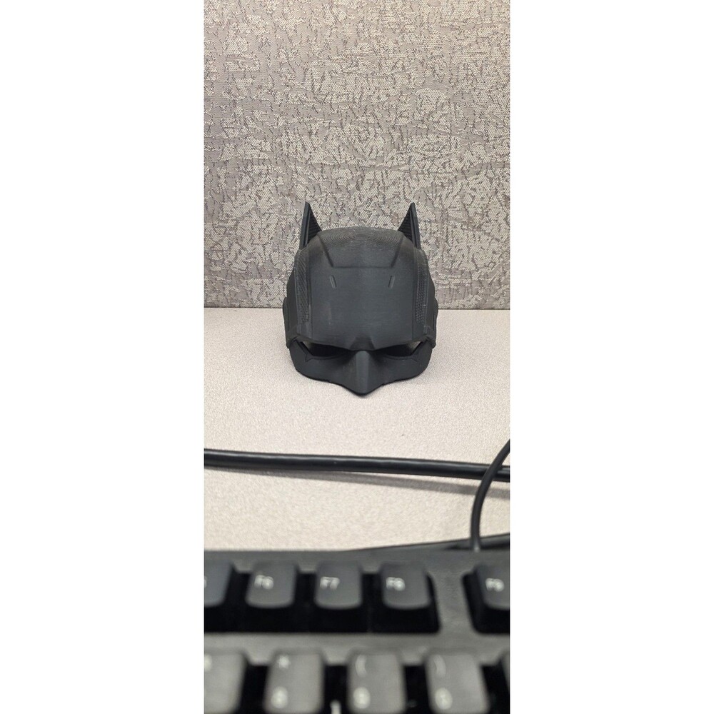 Custom 3D Printed Batman Cowl Desk Sculpture - Blank Matte Black